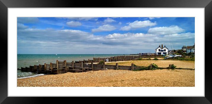 Whitstable Beach Panorama Framed Mounted Print by Darren Galpin