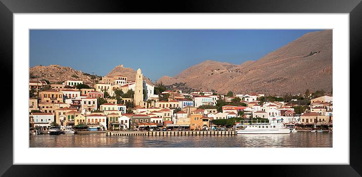 Chalki Harbour Front Framed Mounted Print by Tom Gomez