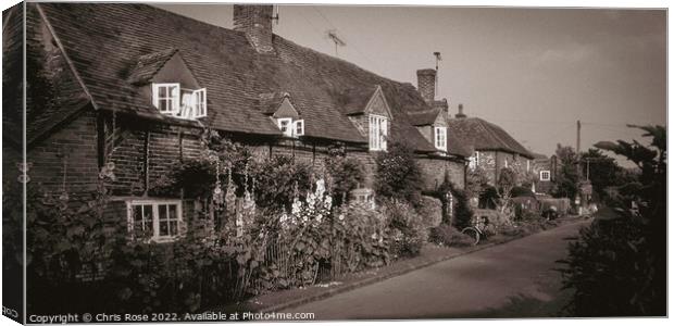 Turville, pretty old cottages Canvas Print by Chris Rose