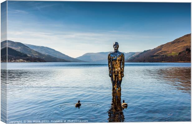 Mirror Man on Loch Earn Canvas Print by Jim Monk