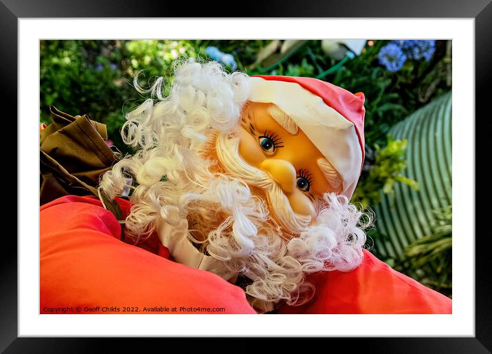  Christmas theme image with Santa closeup  Framed Mounted Print by Geoff Childs