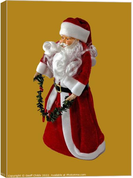 Xmas Theme image of a brightly coloured full length Santa Clause Canvas Print by Geoff Childs