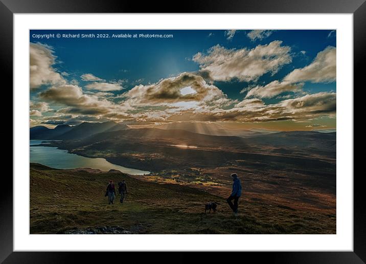 Looking towards the sun from Ben Tianavaig Framed Mounted Print by Richard Smith