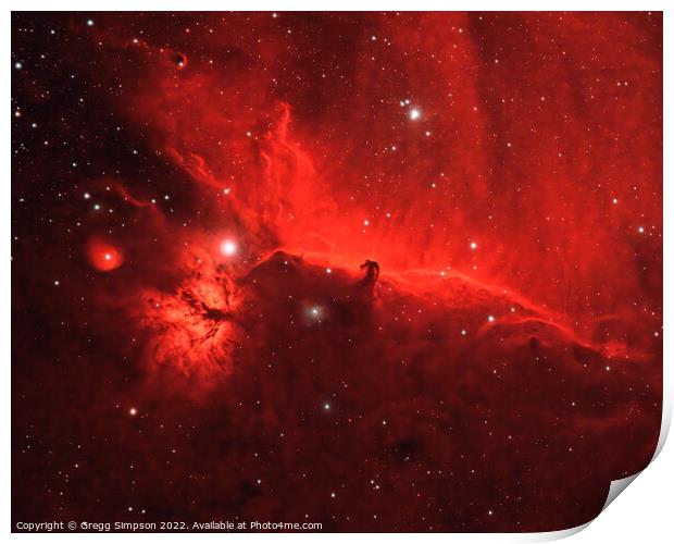 Horsehead & Flame Nebulae Print by Gregg Simpson