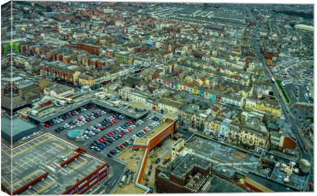 Blackpool town view from the tower Canvas Print by Helkoryo Photography