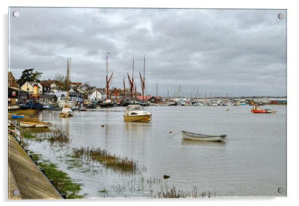 The Hythe quay Maldon Essex Acrylic by Diana Mower