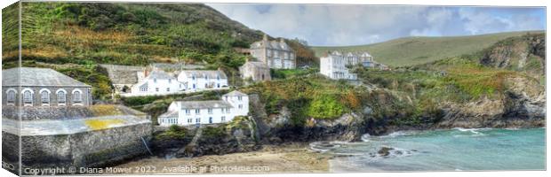Port Isaac panoramic  Canvas Print by Diana Mower