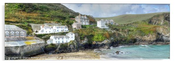 Port Isaac panoramic  Acrylic by Diana Mower