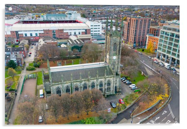 St Marys Church Sheffield Acrylic by Apollo Aerial Photography