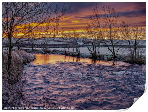 Majestic Winter Sunrise Print by Rodney Hutchinson