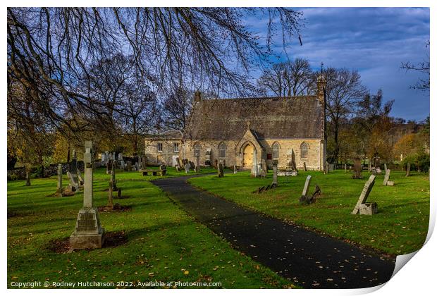 Tranquil Stair Churchyard Print by Rodney Hutchinson