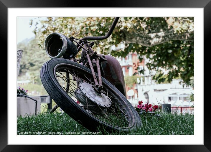 Abandoned motorcycle Framed Mounted Print by Graham Moore