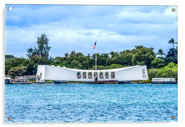 USS Arizona Memorial Pearl Harbor Honolulu Hawaii Acrylic by William Perry