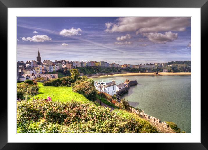 Tenby seascape Framed Mounted Print by Rob Hawkins