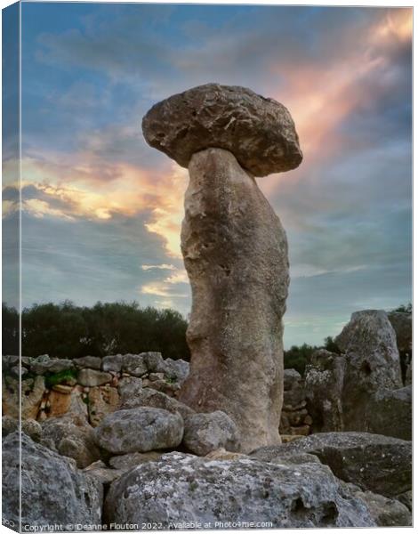  Megalith Pillar of Menorca Torre d'en Galmés  Canvas Print by Deanne Flouton