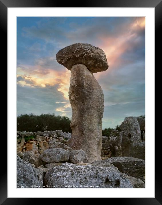  Megalith Pillar of Menorca Torre d'en Galmés  Framed Mounted Print by Deanne Flouton