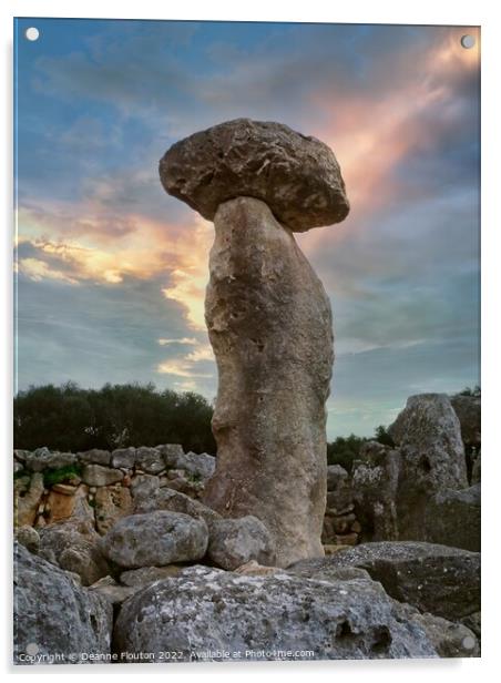  Megalith Pillar of Menorca Torre d'en Galmés  Acrylic by Deanne Flouton