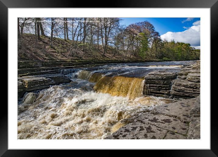 The mighty Aysgarth falls Yorkshire Dales Framed Mounted Print by Kevin White