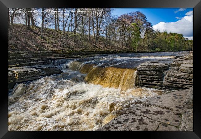 The mighty Aysgarth falls Yorkshire Dales Framed Print by Kevin White