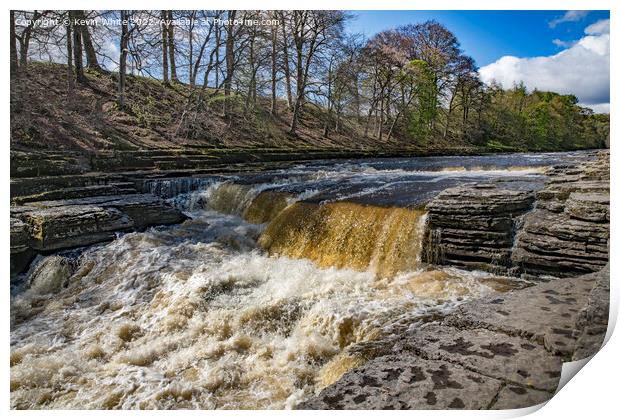 The mighty Aysgarth falls Yorkshire Dales Print by Kevin White