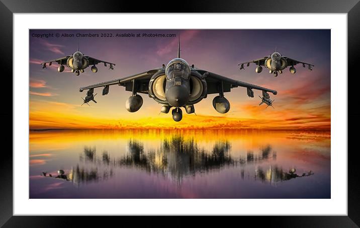 Harrier Jump Jets Framed Mounted Print by Alison Chambers