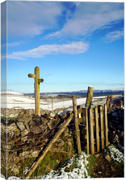 Winnats pass in Winter, Derbyshire Canvas Print by john hill