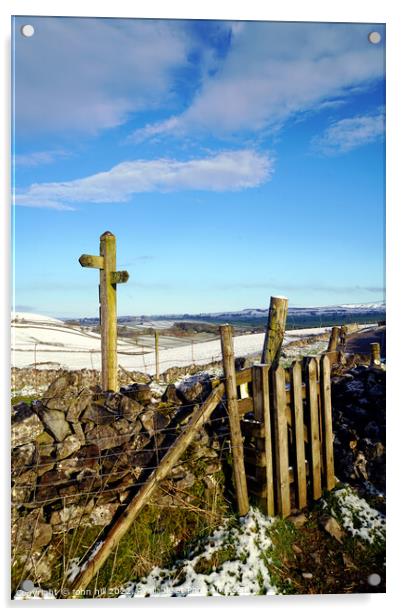 Winnats pass in Winter, Derbyshire Acrylic by john hill