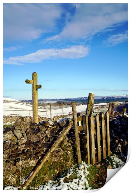 Winnats pass in Winter, Derbyshire Print by john hill