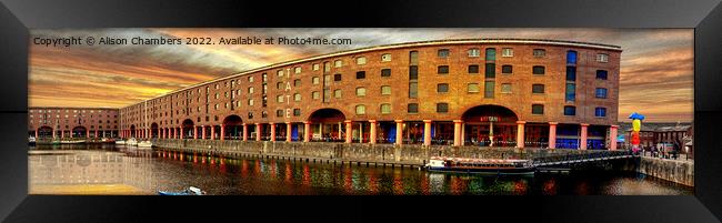 Royal Albert Dock Panorama  Framed Print by Alison Chambers