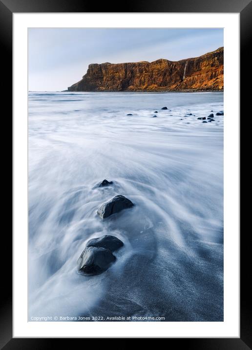 Talisker Beach, Three Stones, Skye, Scotland. Framed Mounted Print by Barbara Jones