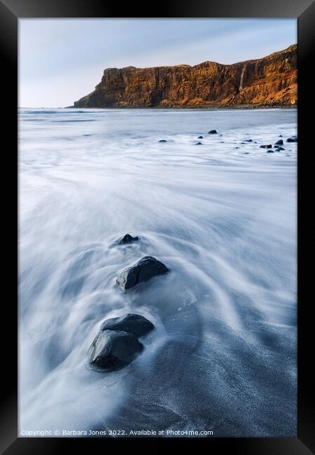 Talisker Beach, Three Stones, Skye, Scotland. Framed Print by Barbara Jones