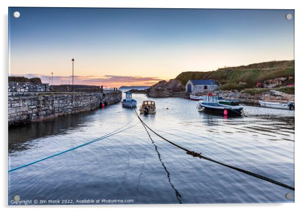 Sunrise at Ballintoy Harbour  Acrylic by Jim Monk