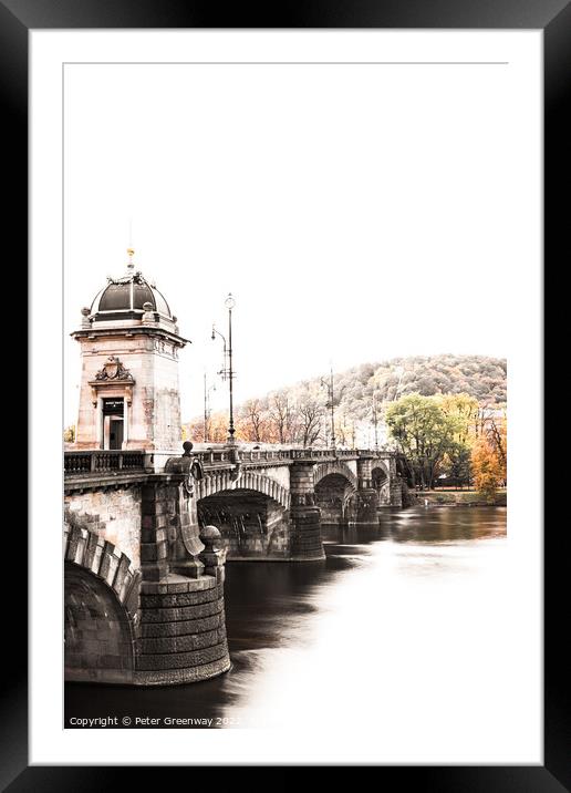 Bridge Over The River Vltava In Prague, Czech Republic Framed Mounted Print by Peter Greenway