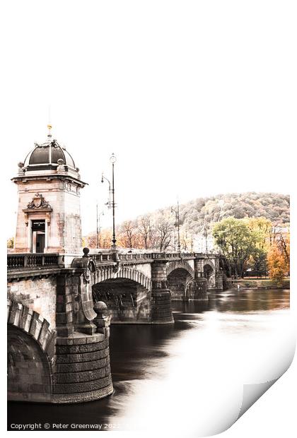 Bridge Over The River Vltava In Prague, Czech Republic Print by Peter Greenway