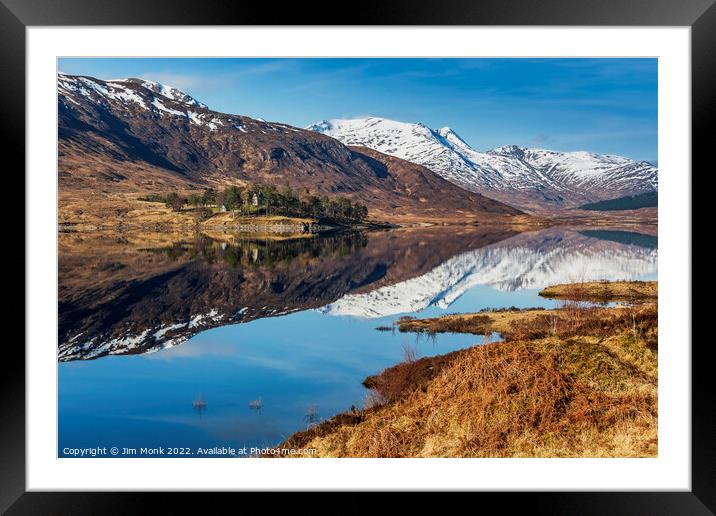 Loch Cluanie Reflections Framed Mounted Print by Jim Monk