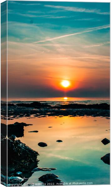 Sunset at Birling Gap  Canvas Print by Craig Williams
