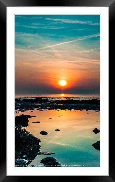 Sunset at Birling Gap  Framed Mounted Print by Craig Williams