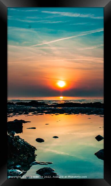 Sunset at Birling Gap  Framed Print by Craig Williams