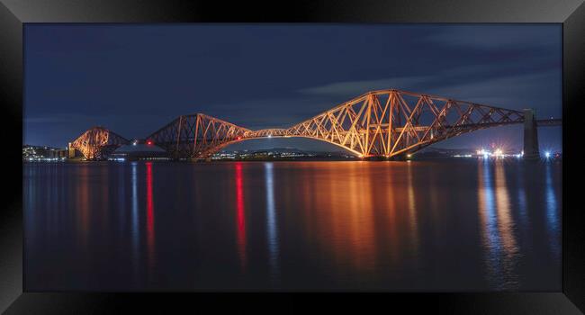 Forth Bridge at night  Framed Print by Anthony McGeever
