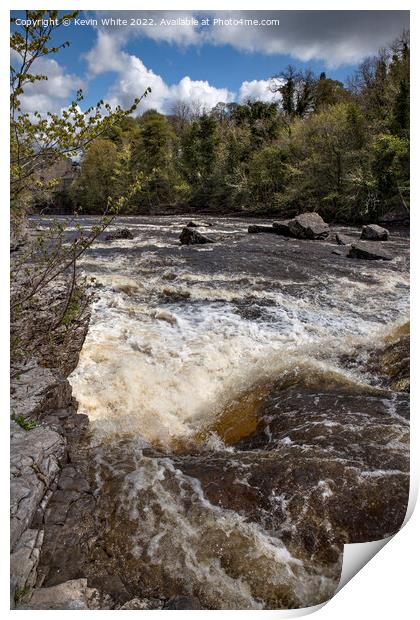 Natural water energy from Aysgarth Falls  Print by Kevin White