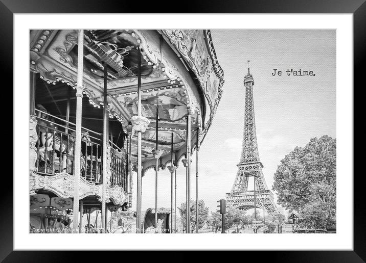 Je t’aime - Paris Framed Mounted Print by Melanie Viola