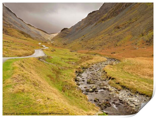 Lake District Honister Pass 2 Print by chris hyde