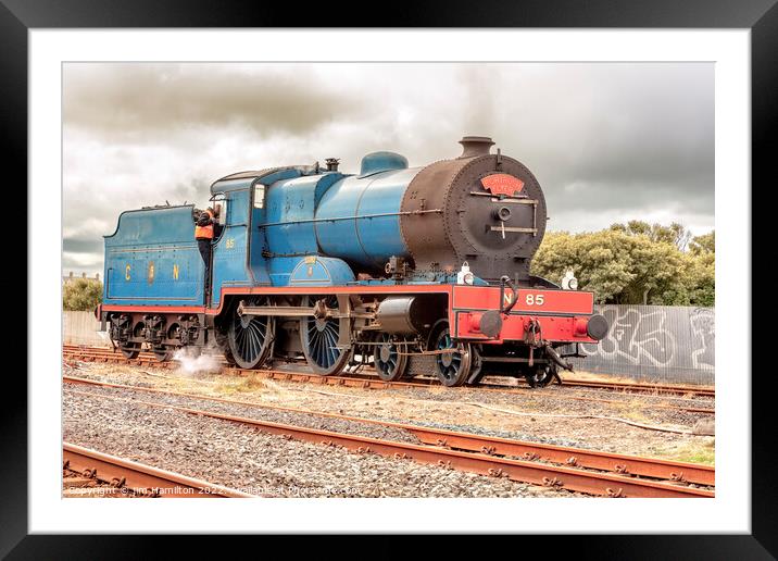 Majestic Steam Train Rides on Causeway Coast Framed Mounted Print by jim Hamilton