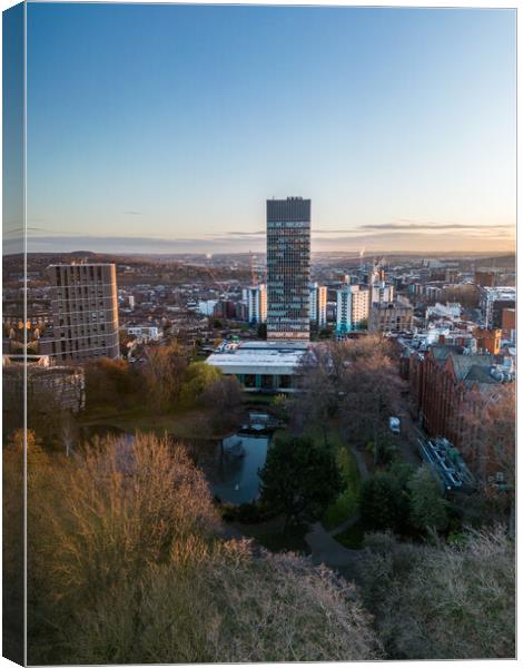 Sheffield Arts Tower Canvas Print by Apollo Aerial Photography