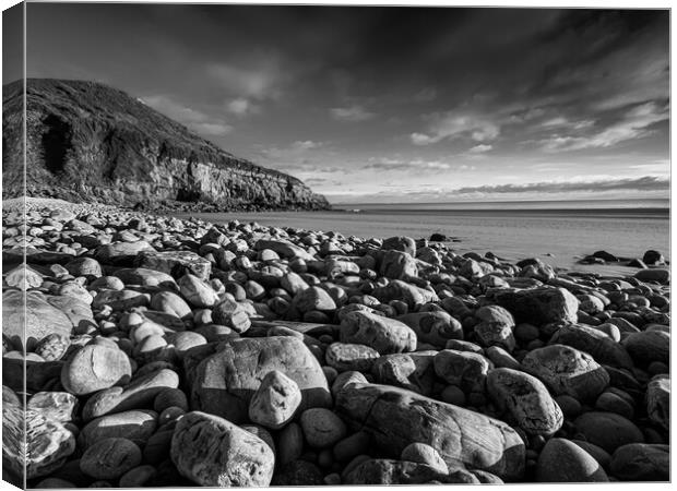  Rocks and Pebbles at Morfa Bychan Beach, Pendine, Canvas Print by Colin Allen