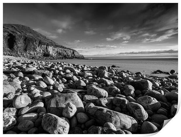  Rocks and Pebbles at Morfa Bychan Beach, Pendine, Print by Colin Allen