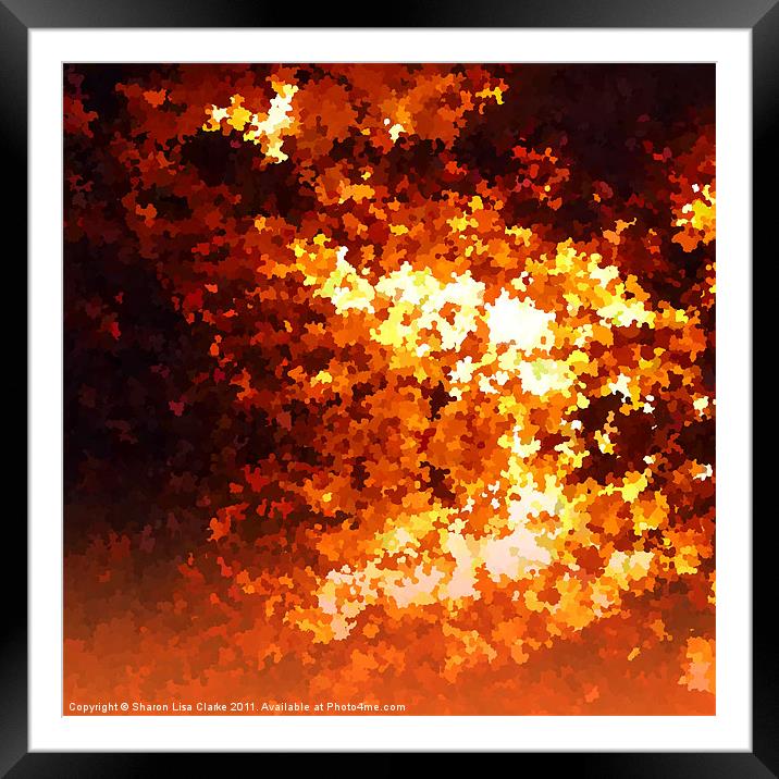 Impressionistic Fire Framed Mounted Print by Sharon Lisa Clarke