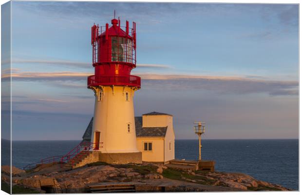 sunset at Lindesnes Lighthouse Canvas Print by Thomas Schaeffer