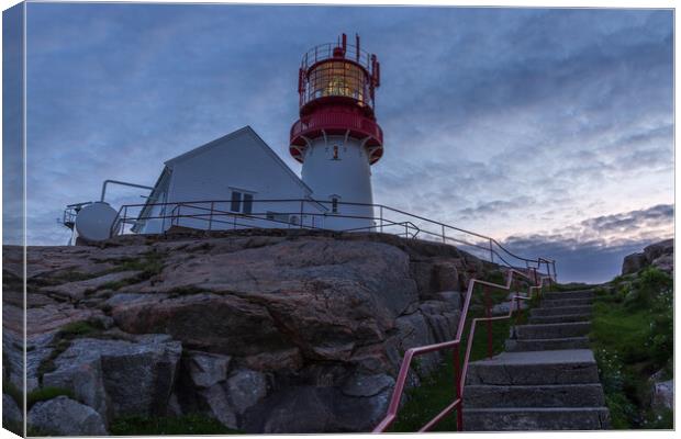 Sunset at Lindesnes Lighthouse Canvas Print by Thomas Schaeffer