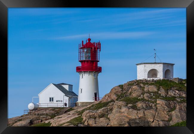 Lindesnes Lighthouse at morning Framed Print by Thomas Schaeffer